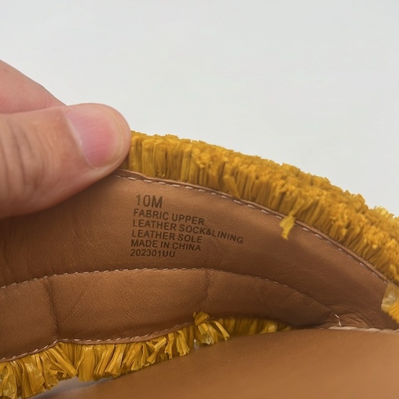 Antonio Melani - The Nat Note Braided Raffia Yellow Flat Slide On Sandal Size 10 - Picture 7 of 16